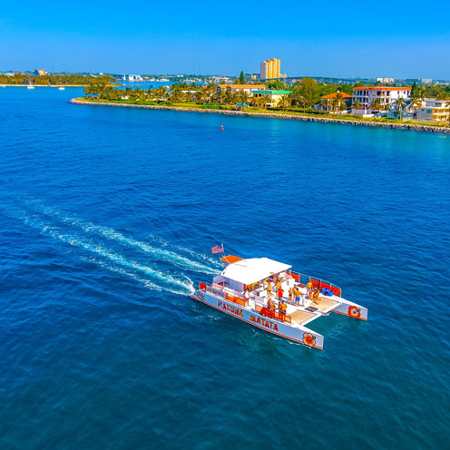Catamaran on the intracoastal. Catamaran on the intracoastal.