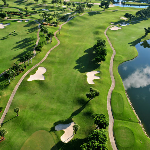 Aerial view of a golf course Aerial view of a golf course