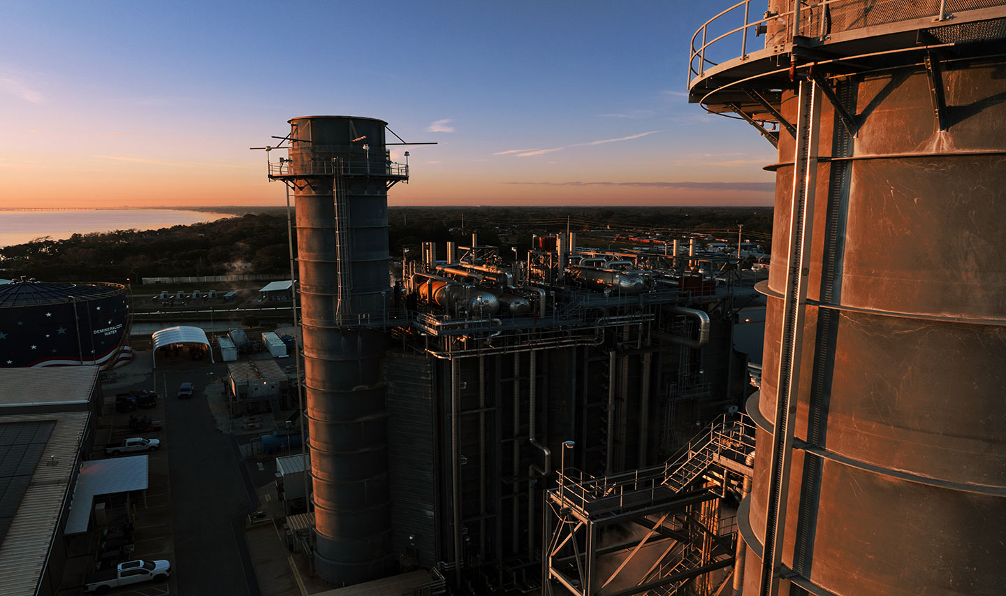 Basin Electric Power Cooperative during a sunset
