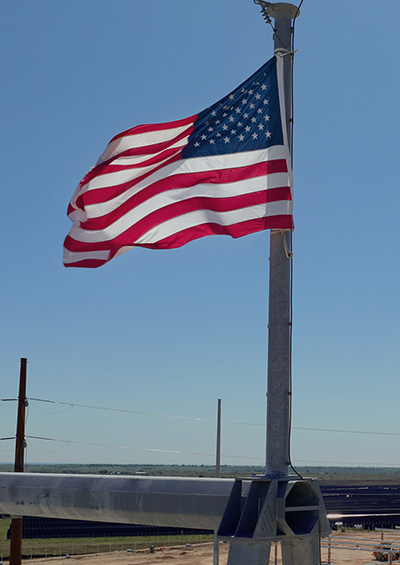 NextEra Energy Resources development site with American Flag