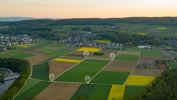 Landowner map with location points