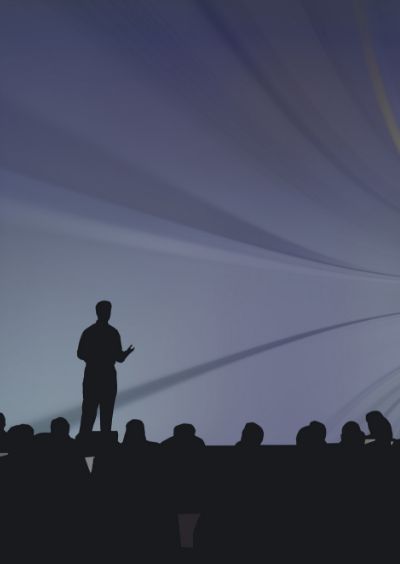 Subject matter expert presenting at a software developers conference