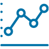 Line graph analysis icon