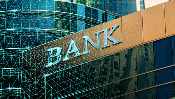 Investment banking concept with a technical grid overlay