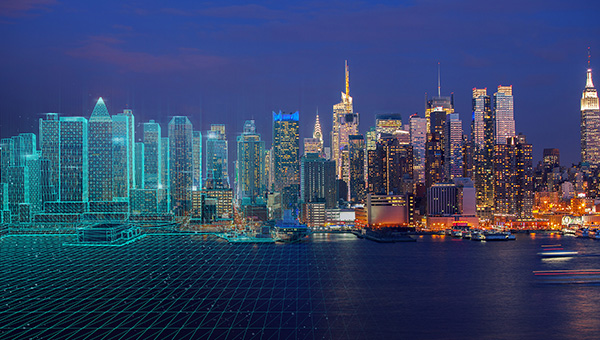 Metropolitan city utilities concept