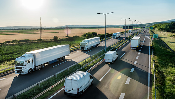 Trucks on a highway