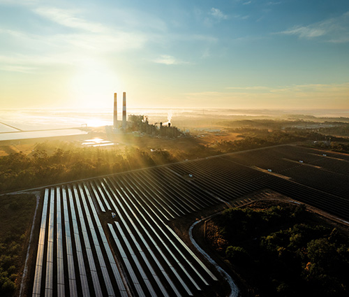 Natural gas and solar energy center