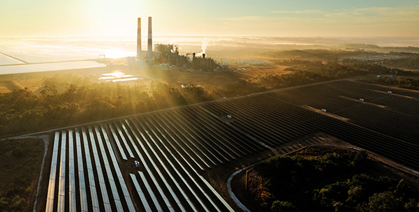 Natural gas and solar energy center