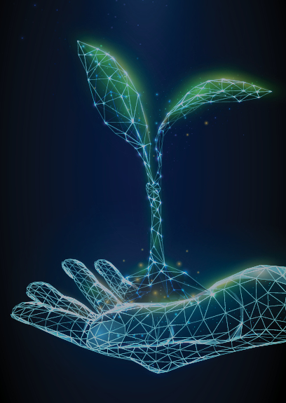 Microchip circuitry on a blue background