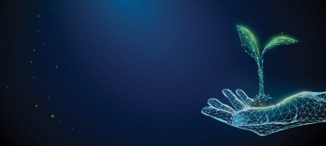 Microchip circuitry on a blue background title=