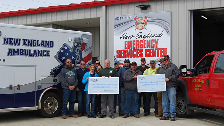 New england Emergency Services Center receiving donation