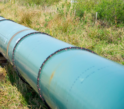Pipeline on the ground