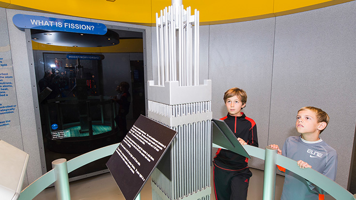 Kids learning how nuclear plants work at Point Beach Visitors Center
