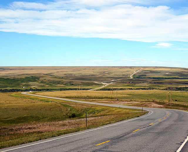Open road on a sunny day