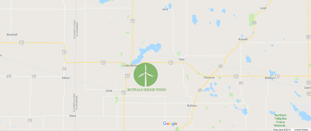 Buffalo Ridge Wind Map