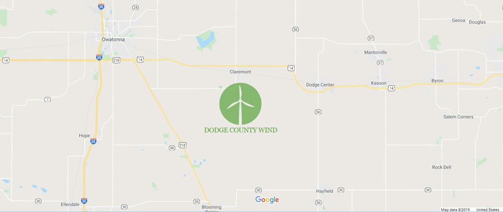 Dodge County Wind Map