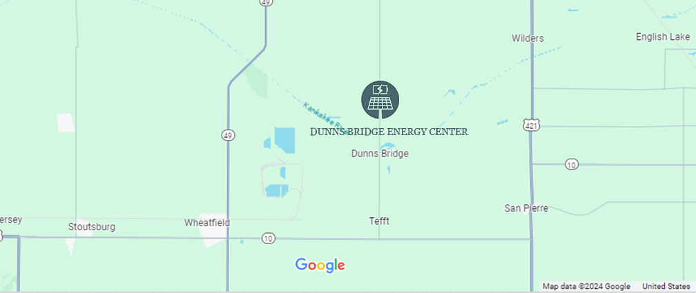 Dunns Bridge Energy Center Project Map