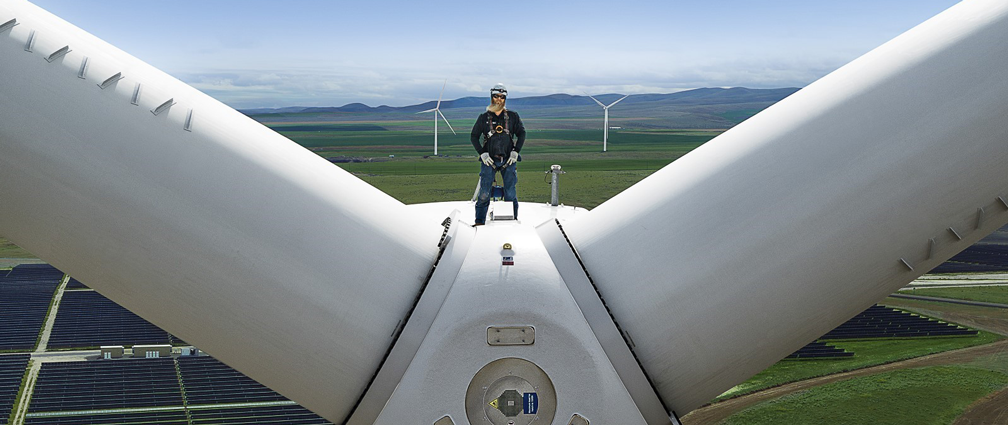 View from the top of a wind turbine