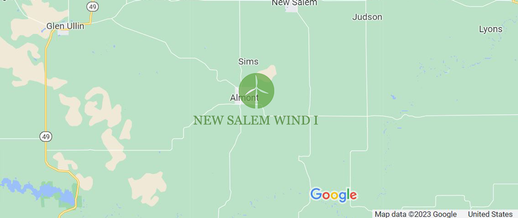 New Salem Wind I Project Map