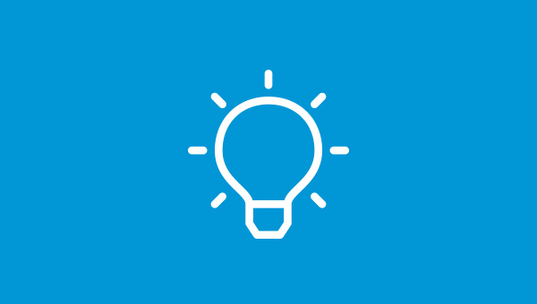 Lightbulb icon on a blue background