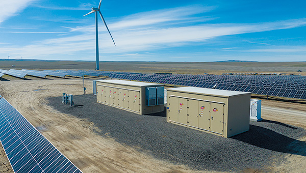 Solar panels, battery storage and windmill power generation