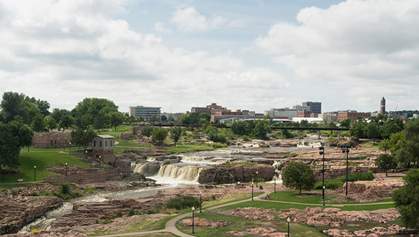 Sioux City rivers, land, and buildings