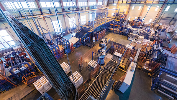 Auto manufacturing with robots