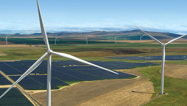 NextEra Energy Resources Wind-Solar Energy Center aerial view