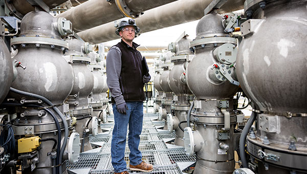 Nuclear worker at nuclear plant