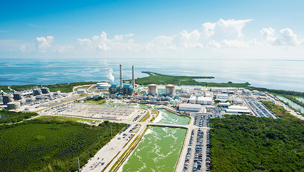 Nuclear facility by the ocean