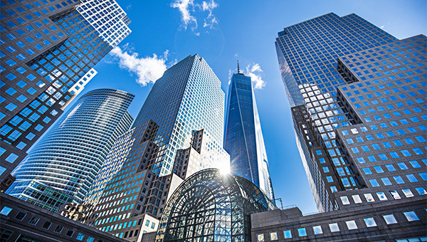 Metropolitan business skyline downtown