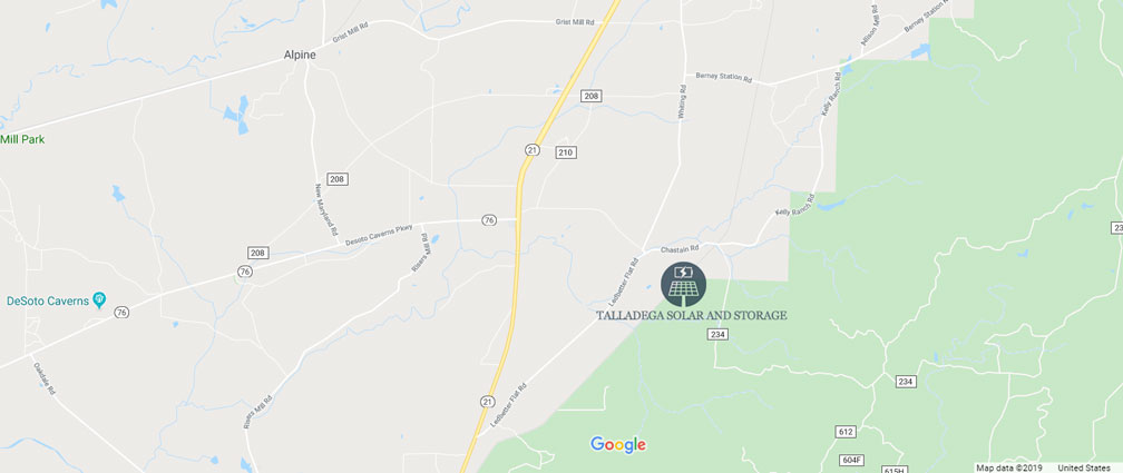 Talladega Solar & Storage Map