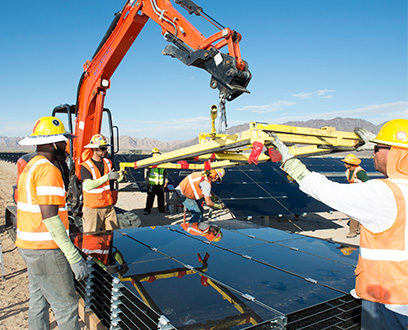 Construction at Desert Sunlight Solar Energy Center, CA