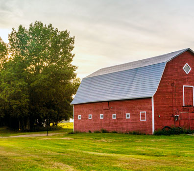Red barn on a farm