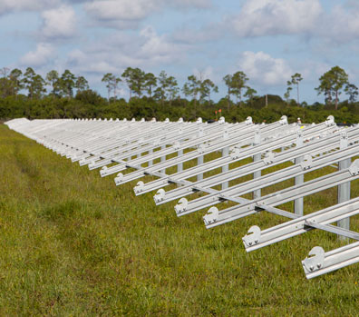 solar panels in process of decommissioning